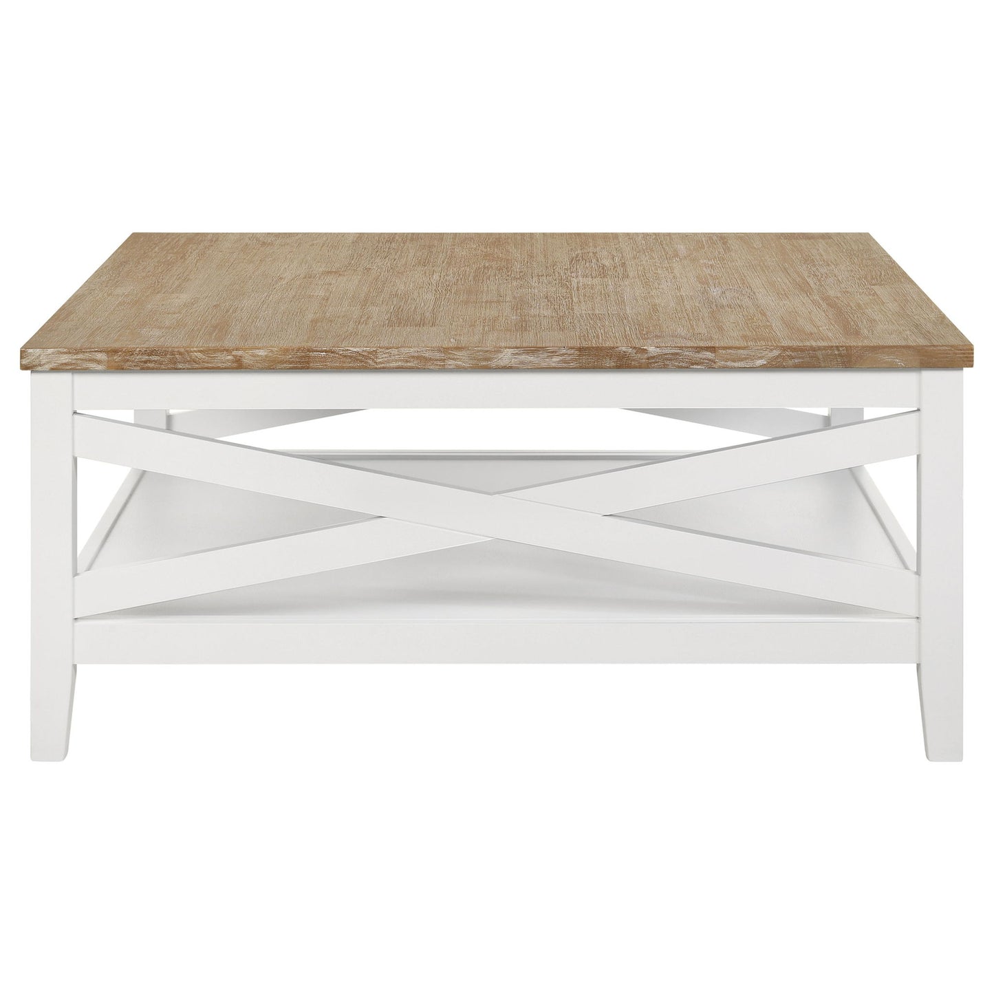 Evanston - Square Coffee Table With Shelf - White