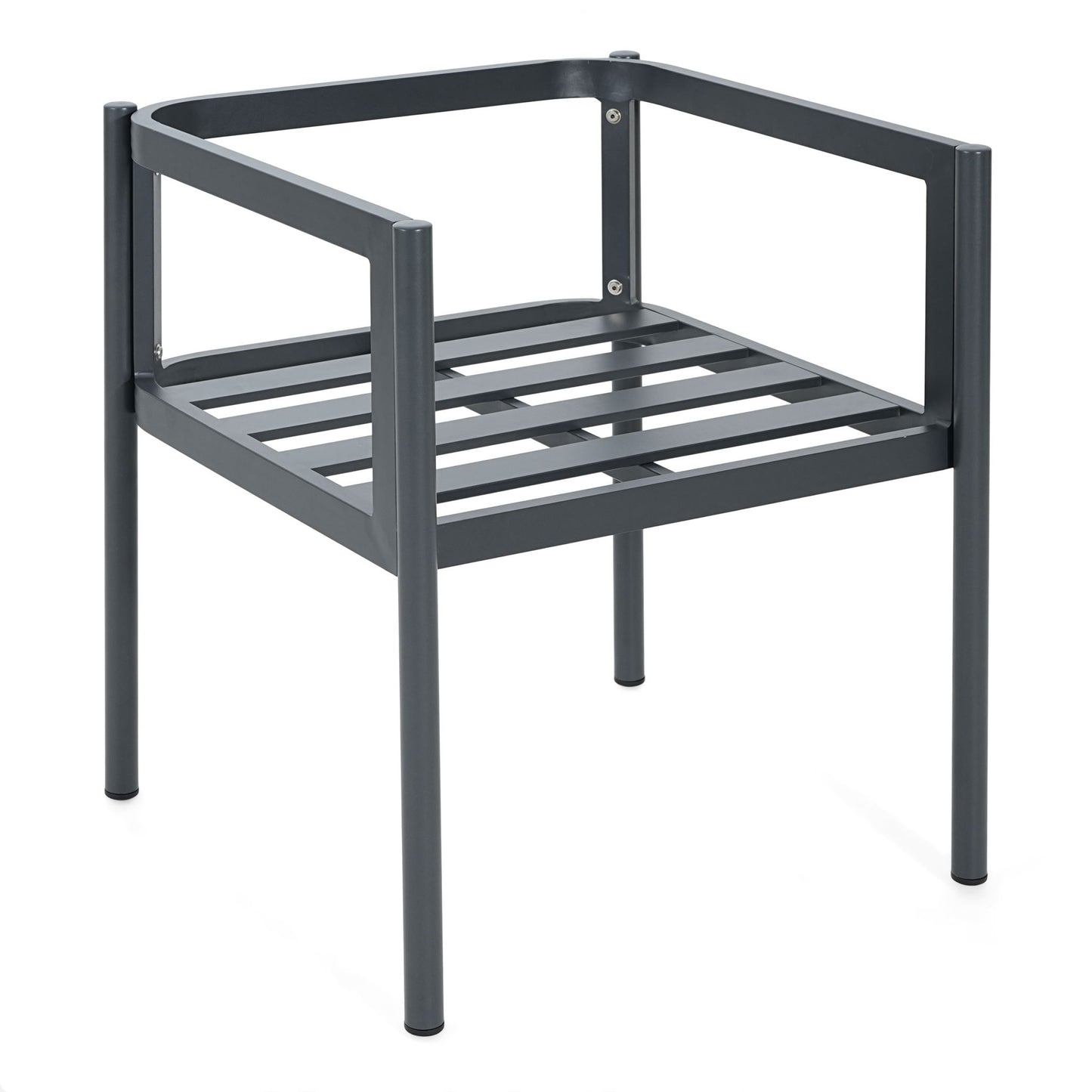 7 Piece Outdoor Dining Set With Table And 6 Chairs - Black / Gray / Teak