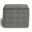 Briella - Square Woven Outdoor / Indoor Pouf - Gray / White