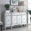 Battista - Mirrored 3 Drawer Wine Cabinet - Silver