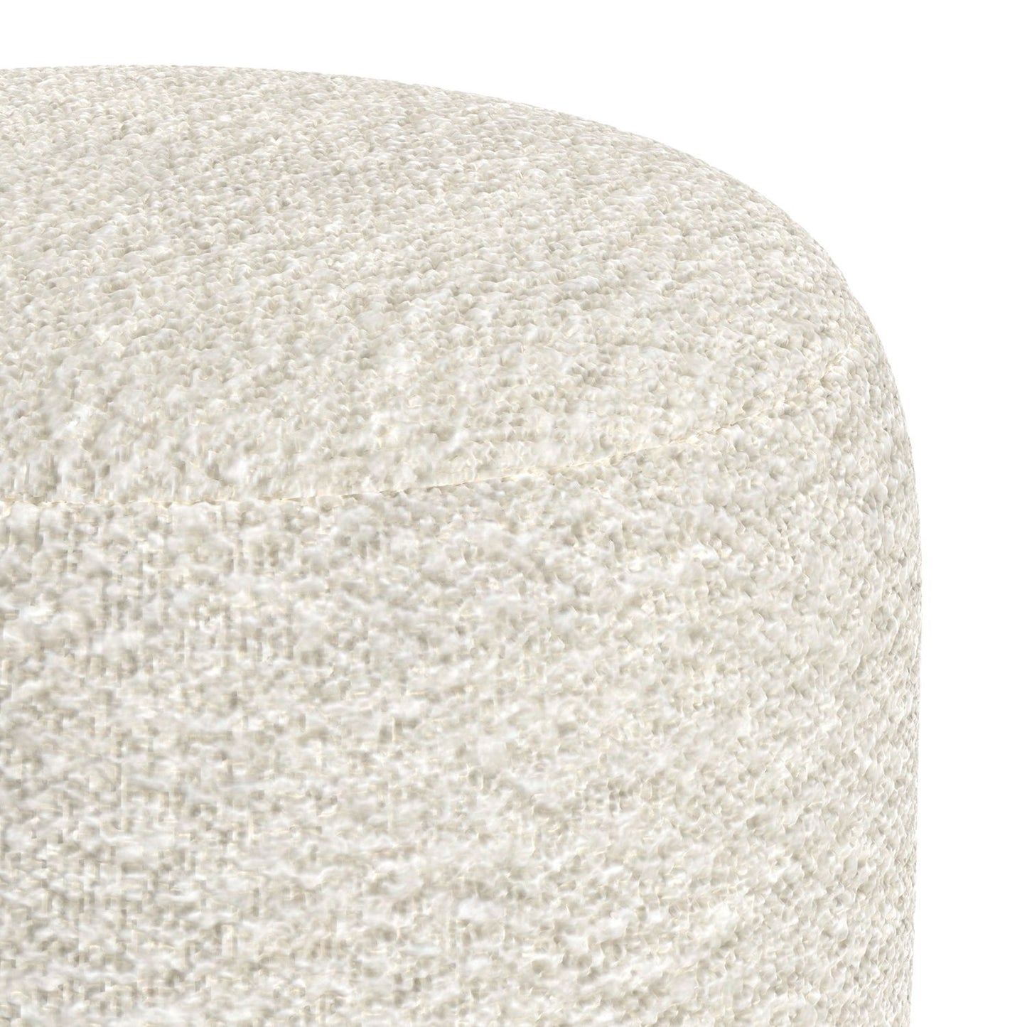Chantal - Round Pouf - White