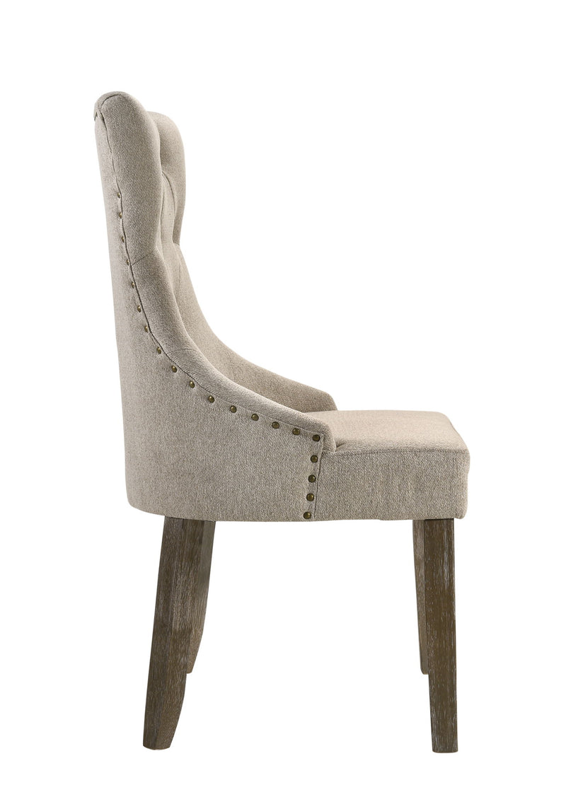 Gabrian - Juego de comedor de 7 piezas, madera recuperada - Beige / Gris