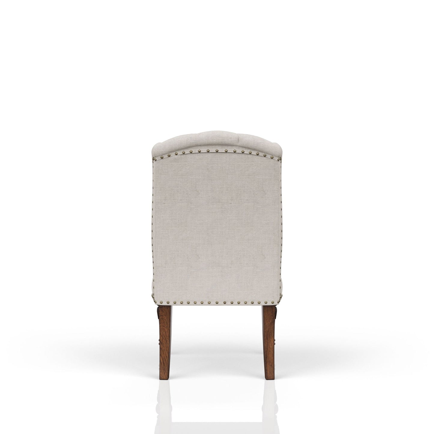 Upholstered Wing Host Chair - Light Gray