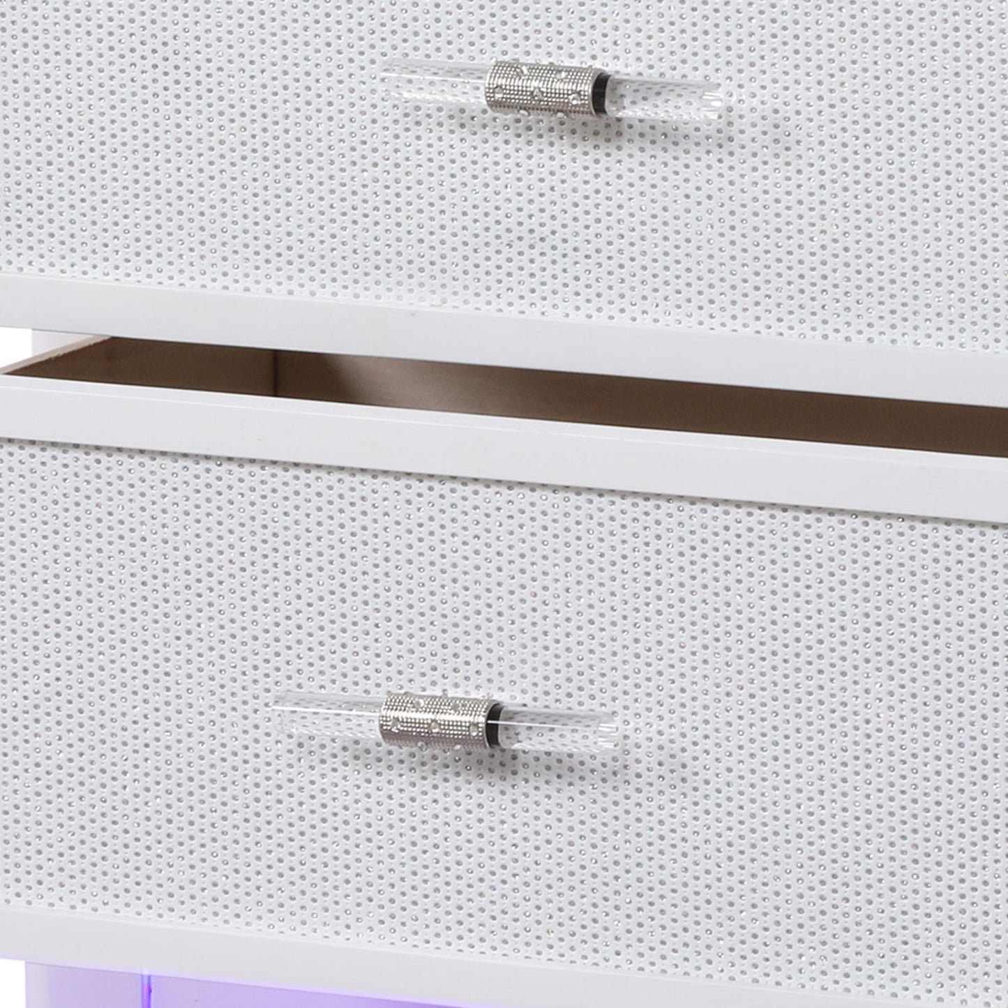 Opium - 2 Drawer Nightstand With LED Lights - White