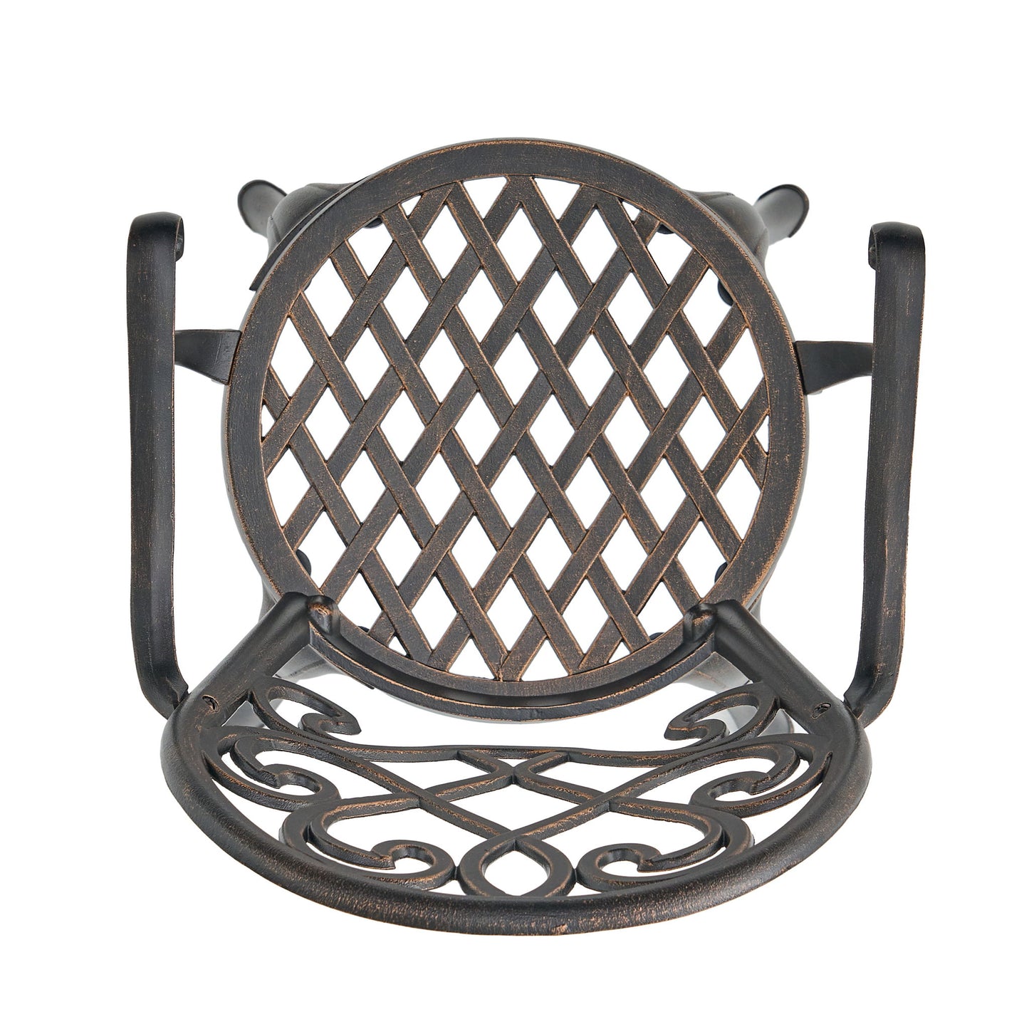 3 Piece Outdoor Aluminium Cast Bistro Set With Ice Bucket - Copper