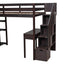 Loft Bed With Storage Drawers, Desk And Stairs With Shelves