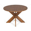 5 Piece Indoor Dining Set, Round Table & 4 Brown Arm Chairs - Beige / Brown / Cherry