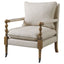 Accent Chair With Turned Legs - Beige