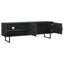 Manaya - 2 Door Stand With Open Shelving And Hidden Storage - Charcoal Black