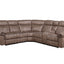 Dollum - Two Tone Nubuck Manual Recliner Sectional Sofa With USB Port Cupholder Console