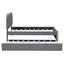 Upholstered Platform Bed With Wood Supporting Feet And Trundle