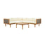 Premium Outdoor Sofa Set With Waterproof Cushions Sectional Seating Group With Acacia Wood And Wicker - Brown Mix / Beige