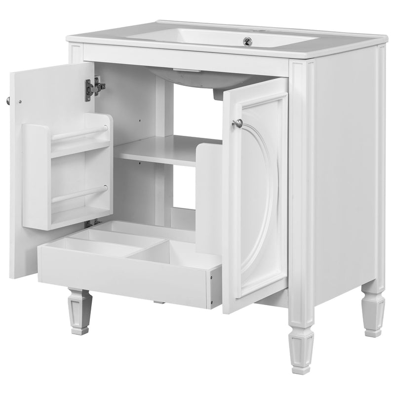 Bathroom Vanity With Sink With 2 Doors And Adjustable Shelf