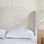 Hannah - Upholstered Wingback Bed Size / Tall Headboard Upholstered King Bed / Premium Textured Look / Minimalist Designs / No Box Spring Needed
