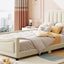 Upholstered Daybed With Classic Stripe Shaped Headboard