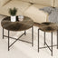 Radial - Pattern Coffee And End Table Set Waterproof Cover, Distressed Cylindrical Design (Set of 2)