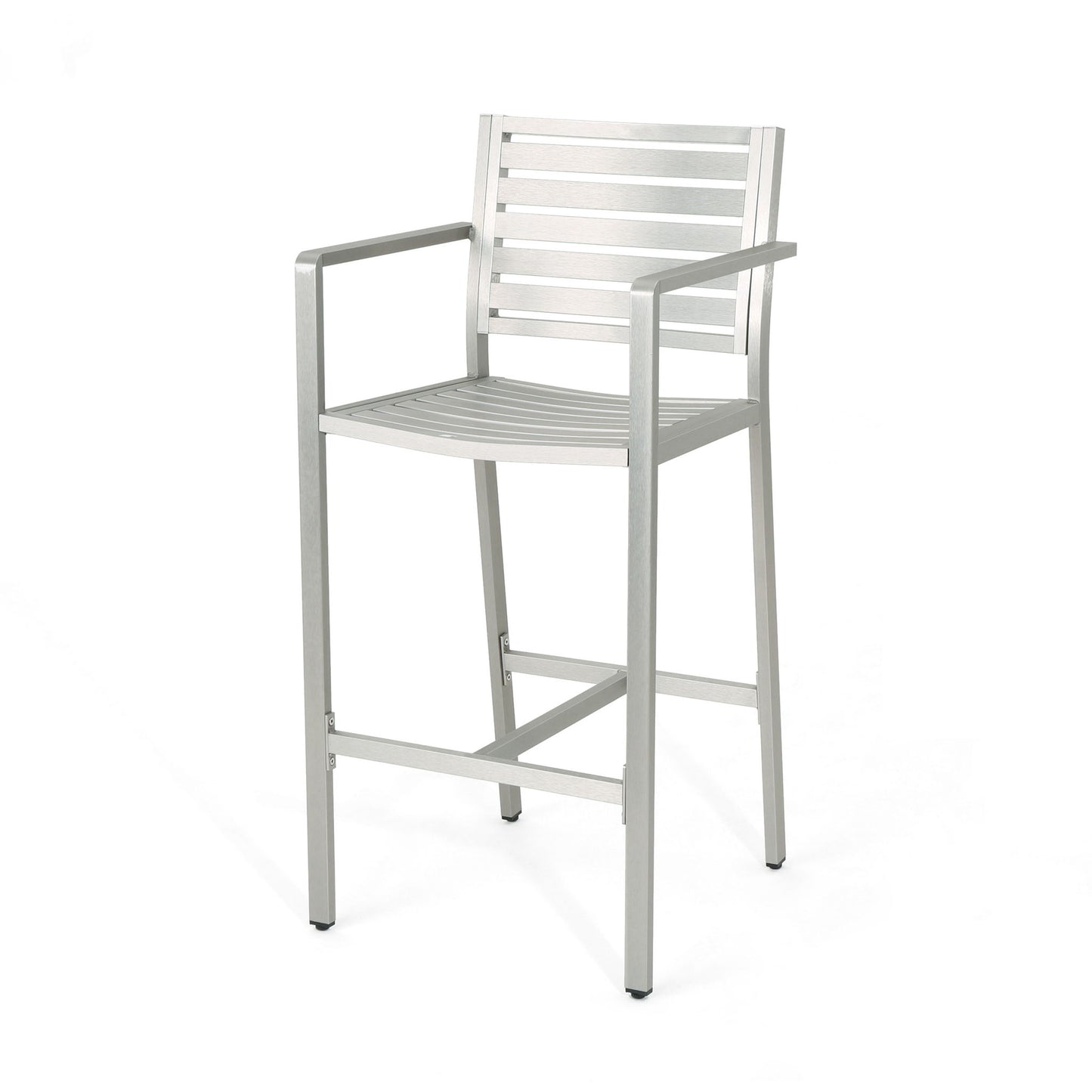 Outdoor Aluminum Rust Proof Barstools (Set of 2) - Silver