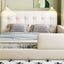 Queen Size Upholstered Platform Bed With 2 Reading Lights - White