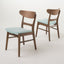 5 Piece Dining Set & 1 Table And 4 Upholstered Chairs - Mint / Walnut