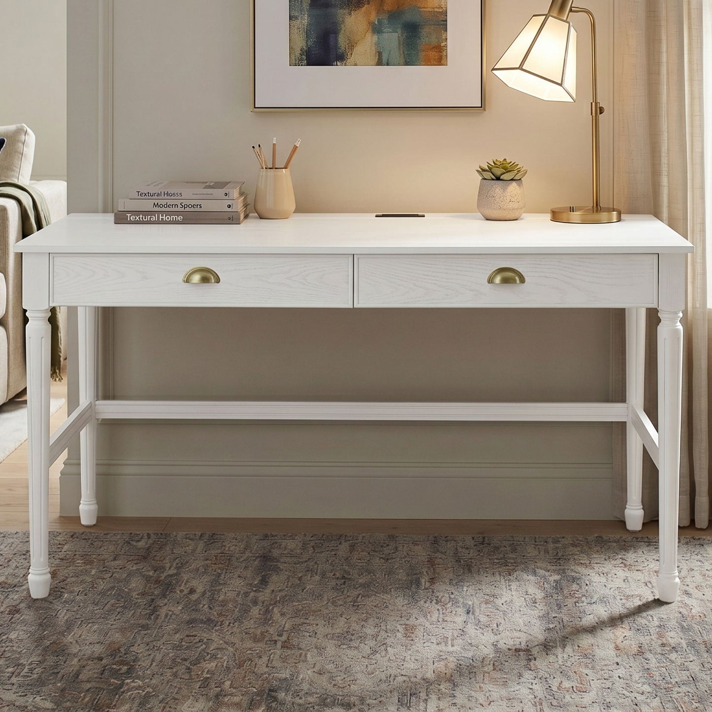 Modern Writing Desk With Drawers For Home Office