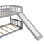 Twin Over Twin Bunk Stairway Bed With 2 Drawers And Slide - Gray