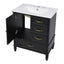 30" Bathroom Vanity With Sink, 3 Drawers, Adjustable Feet