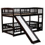 Low Bunk Bed With Slide, Fence And Ladder