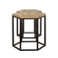 2 Piece Nesting Table With Hexagon Base - Brown