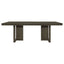 Glenmoor - Rectangular Dining Table With Geometric Double Pedestal Base - Dark Gray