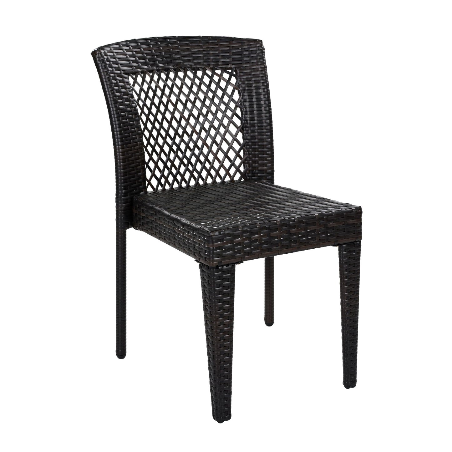 7 Piece Outdoor Patio Dining Set With Table & 6 Chairs - Brown / Brown Multi