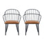 Industrial Inspired Upholstered Dining Chair Set With Metal Legs (Set of 2) - Brown