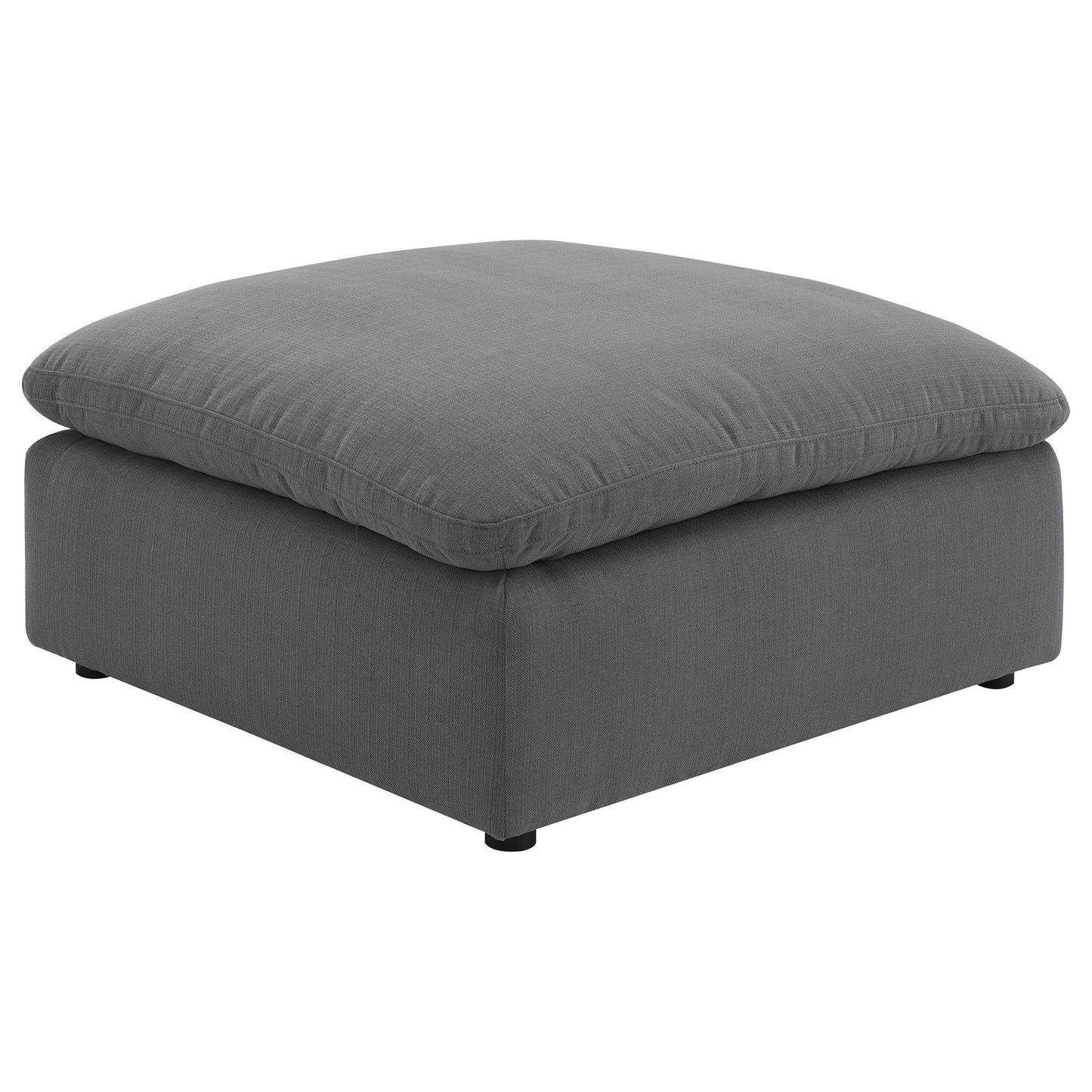 6 Piece Upholstered Modular Sectional Sofa With Reversible Cushions And Ottoman - Charcoal