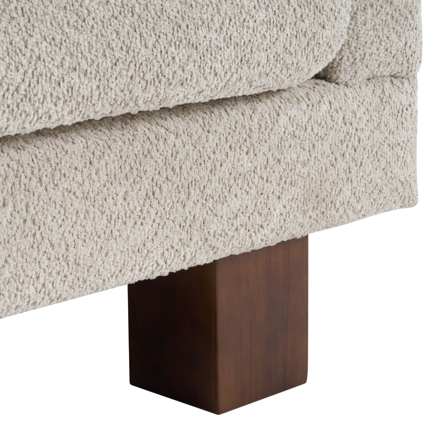 Modern Loveseat Sofa, 2 Seater With Square Arms For Living Room
