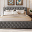 Upholstered Platform Bed With 2 Drawers And 2 Sets Of USB Ports On Each Side, Fabric