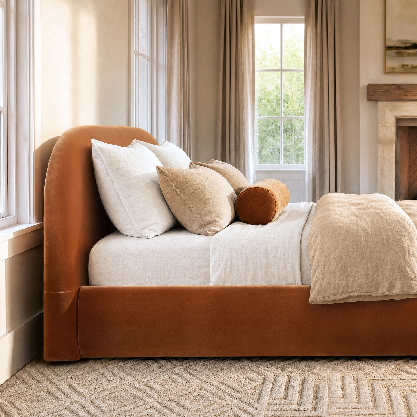 Archie Puffy Grounded - Upholstered Platform Bed