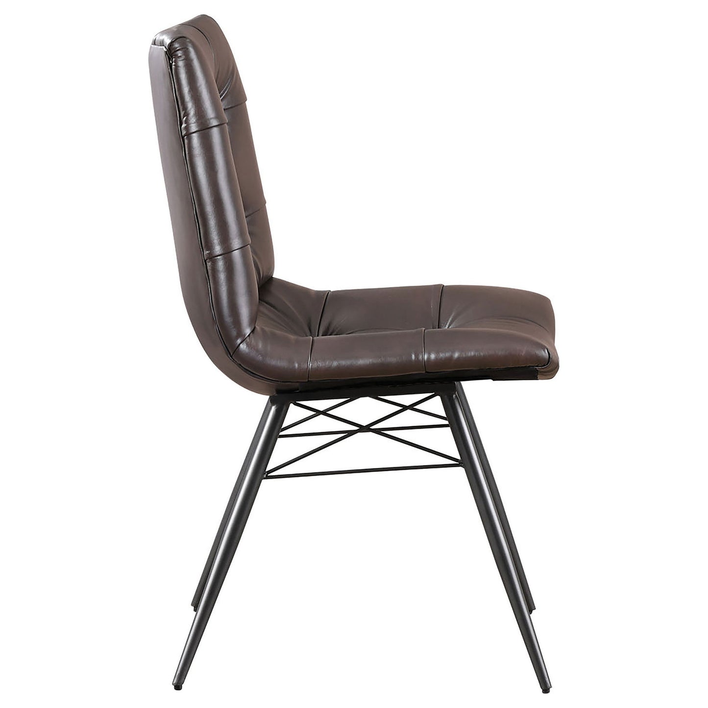 Back Dining Chairs With Button Tufting (Set of 4) - Brown