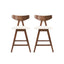Mid Century Modern Counter Stool With V Shape Frame And Upholstered Seating