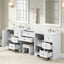 Double Sink Bathroom Vanity With Countertop, 2 Ceramic Sinks, 6 Drawers, Soft Close Design