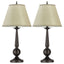 Table Lamps With Cone Shade (Set of 2) - Beige / Brown