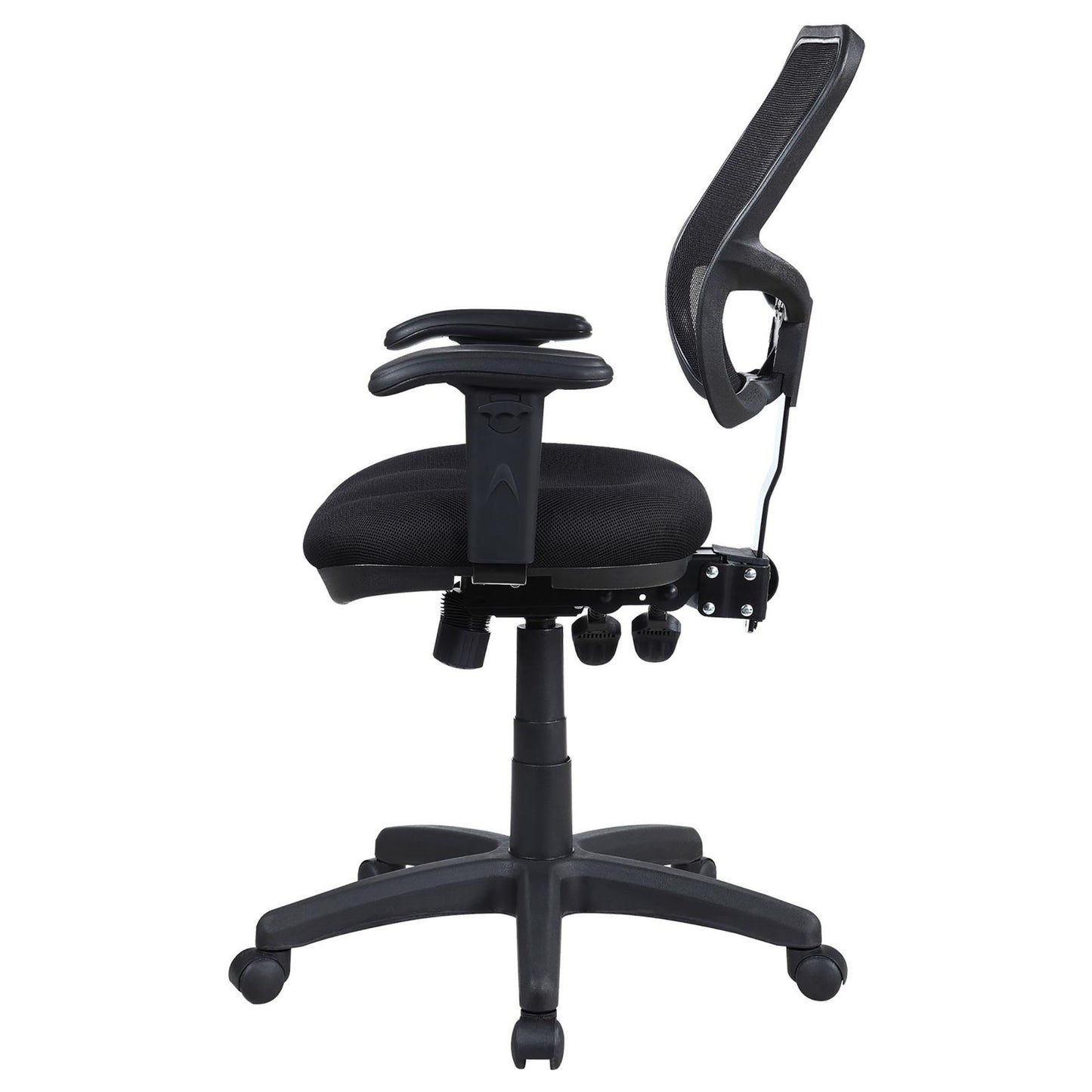 Swivel Office Chair Armrests Ergonomic Design, Adjustable Height And Tilt - Black