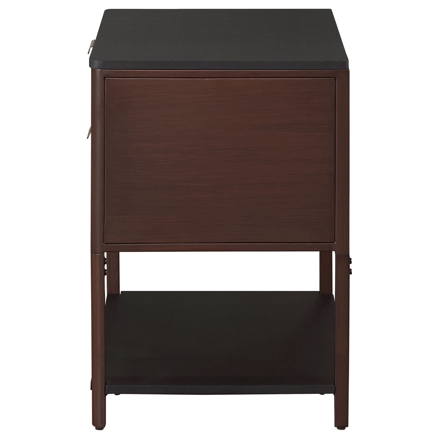 Tova - 2 Drawer Side Table With Shelf - Dark Brown
