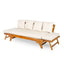 Outdoor Patio Daybed Sofa, 3 Seat Sofa With Foldable Arm 4 Back Pillows