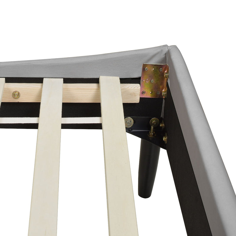 Aspen - Juego de cama de plataforma moderno con cabecero capitoné vertical