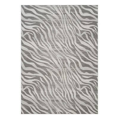 Geometrix - 5'3" X 7'3" Area Rug Geometric & 3D Effect - Ivory / Gray