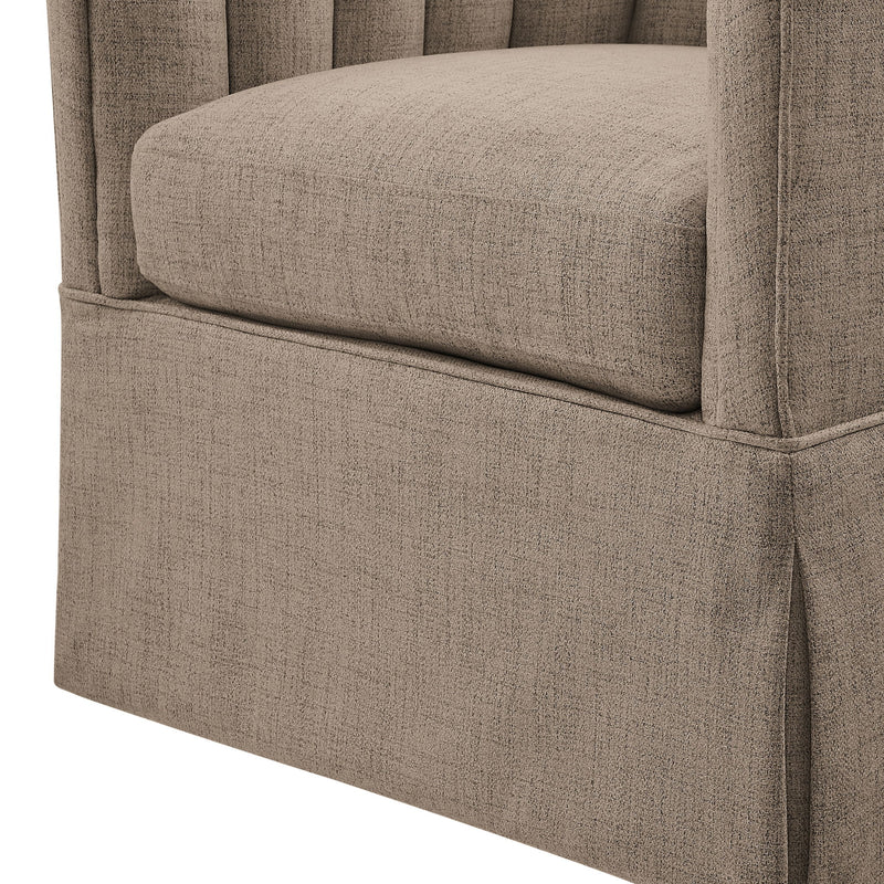 Solitude - Skirted Swivel Accent Chair With Hemp Like