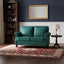 Loveseat Sofa With Nailhead Detail & Turned Legs, 2 Seater Upholstered Couch