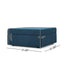 Flip Top Ottoman With Tufted Waffle Stitch And Rolling Casters - Navy Blue
