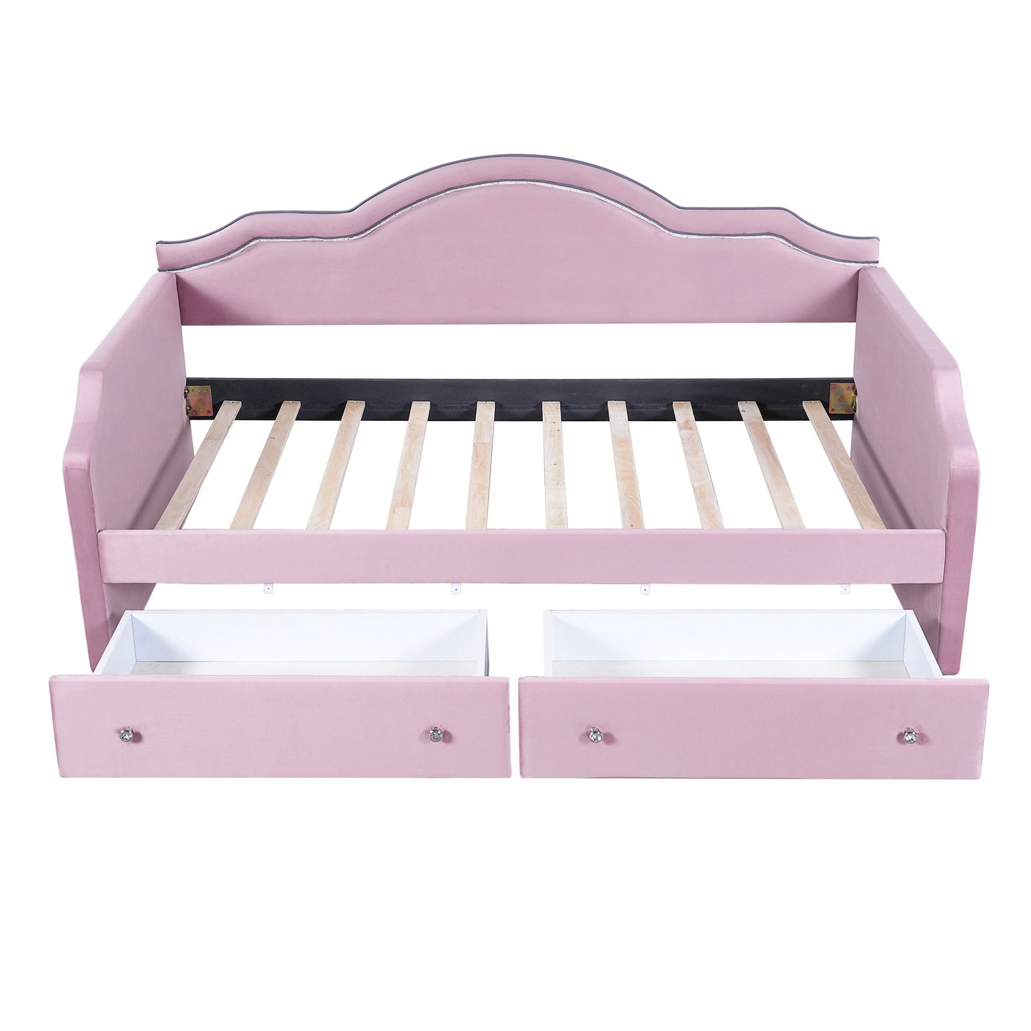 Upholstered Daybed With LED Lights And 2 Drawersme