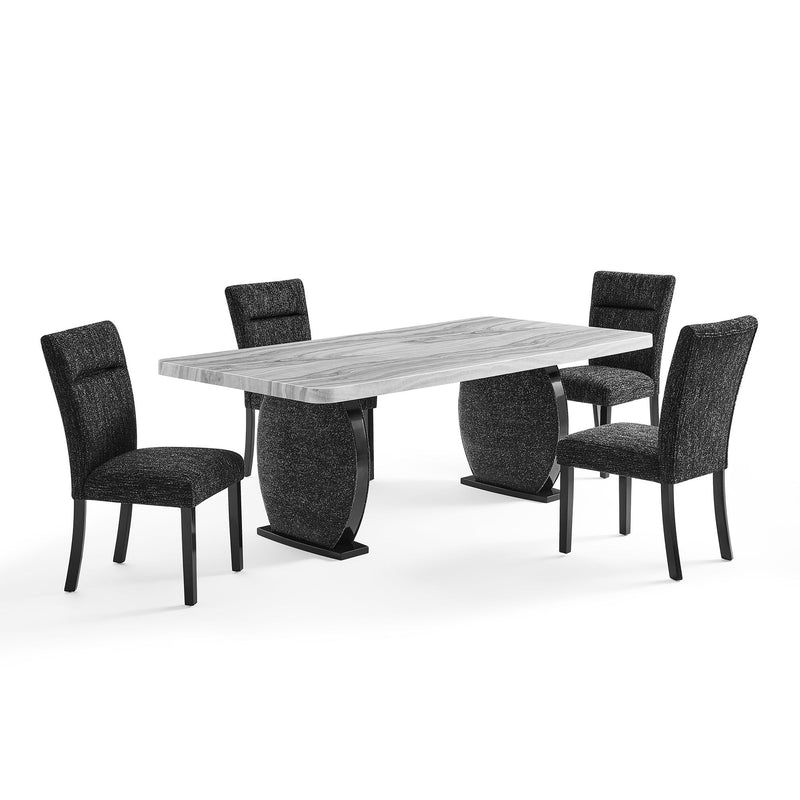 Dining Table With Upholstered Legs - Black