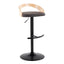 Grotto - Contemporary Adjustable Barstool With Swivel & Rounded T Footrest (Set of 2)